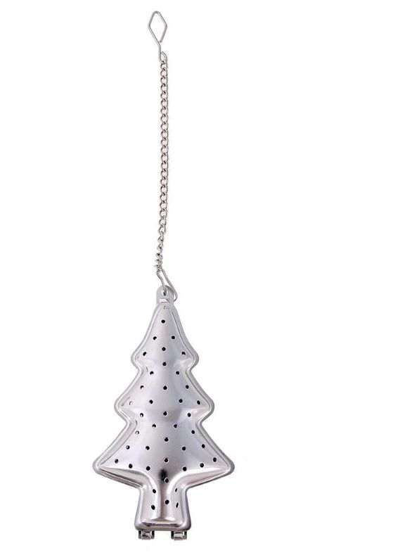 Zaparzacz choinka stal nierdzewna z łańcuszkiem do kubka