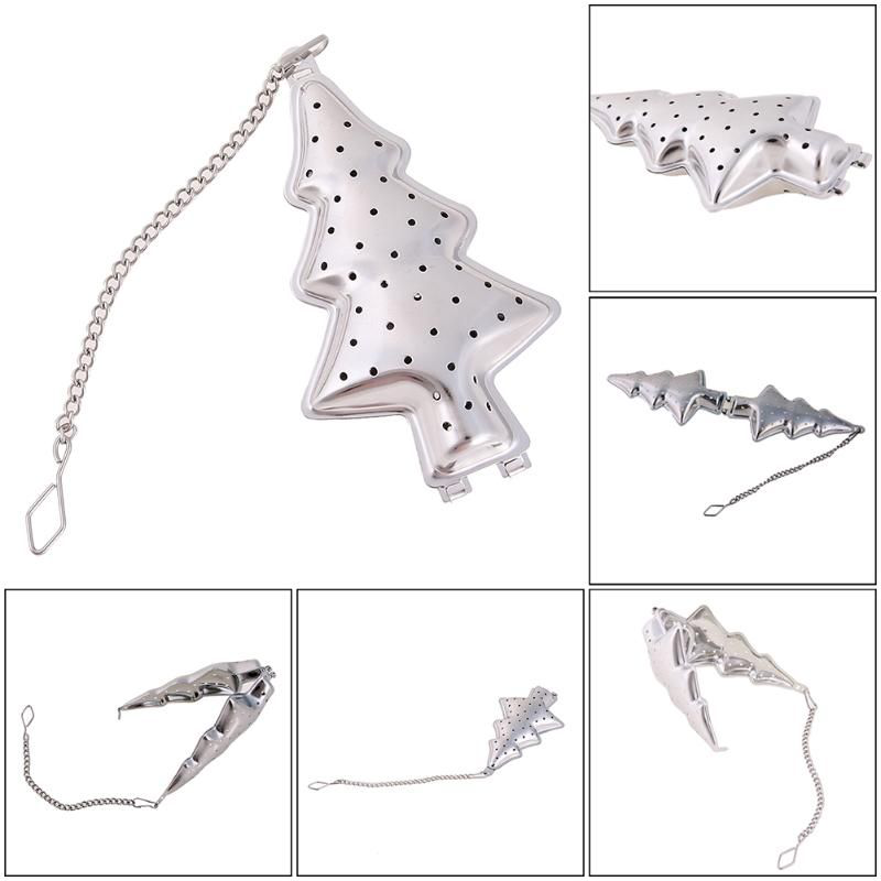 Zestaw ujęć zaparzacza do herbaty choinka ze stali nierdzewnej