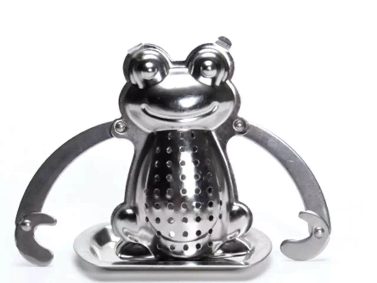 Zaparzacz do herbaty w kształcie żabki na podstawce