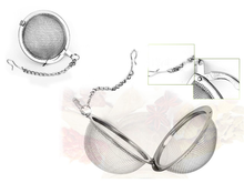 Średni zaparzacz kula ze stali nierdzewnej z łańcuszkiem otwarty