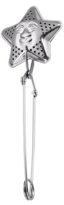 Stalowy zaparzacz do herbaty w kształcie gwiazdki na szczypcach