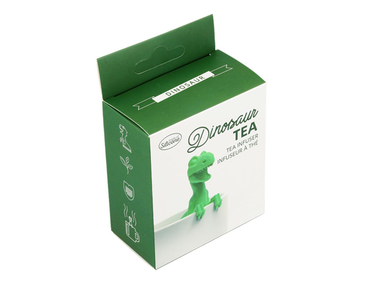 Ozdobne pudełko zaparzacza do herbaty Żółty Dinozaur w Jajku.