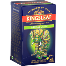 Bok opakowania Kingsleaf Imperial Green – klasyczna zielona herbata o wyjątkowym aromacie.