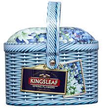 Kingsleaf Spring Flowers premium herbata cejlońska w eleganckiej niebieskiej puszce prezentowej 100 g.