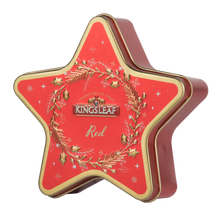 Herbata Kingsleaf Starlight Red w czerwonej puszce w kształcie gwiazdy, czarna herbata cejlońska premium.