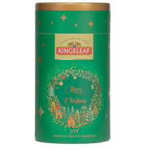 Zielona tuba Kingsleaf Joy 50 g z czarną herbatą cejlońską o aromacie pieczonego jabłka, świąteczna herbata na prezent