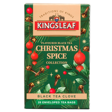 Herbata czarna Kingsleaf Christmas Spice Clove w kopertach, świąteczne opakowanie 20 saszetek.
