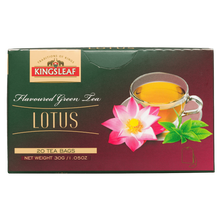 Herbata Kingsleaf Lotus z aromatem lotosu opakowanie prezentujące produkt.