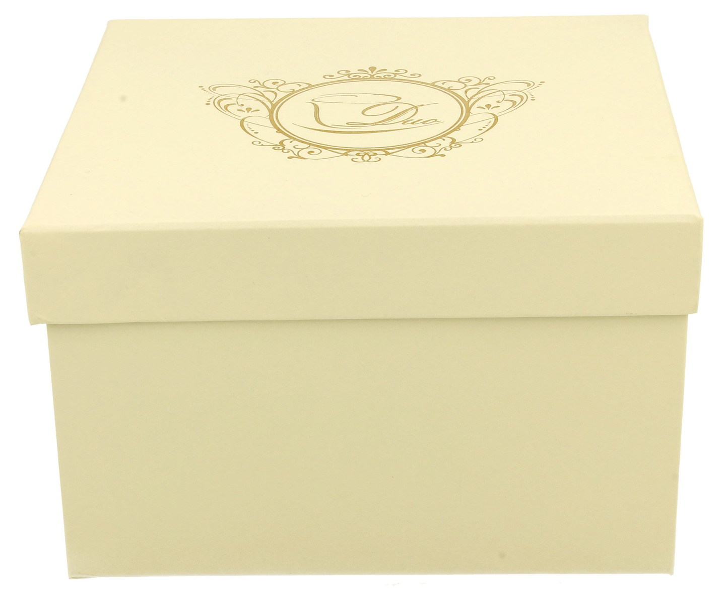 Eleganckie pudełko prezentowe w kremowym kolorze do kubka porcelanowego Nina 400 ml.