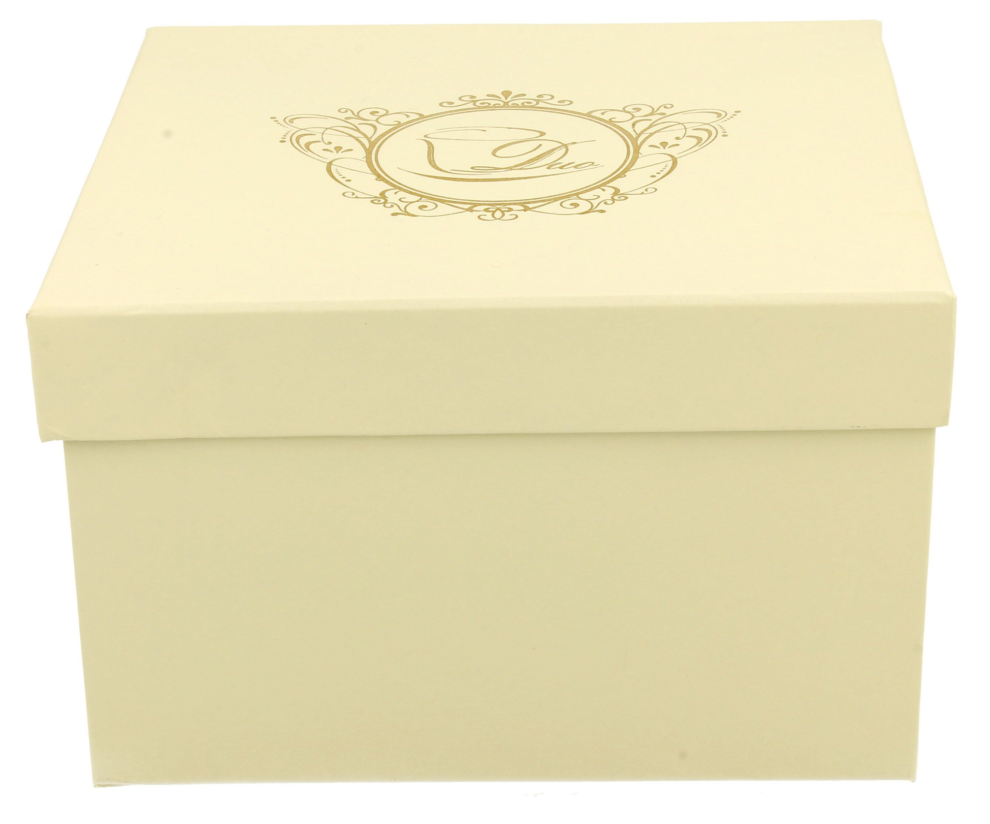 Eleganckie pudełko prezentowe w kremowym kolorze do kubka porcelanowego Nina 400 ml.