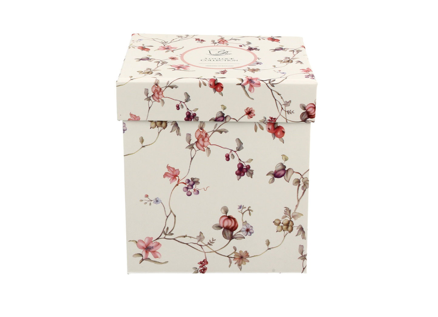 Porcelanowy kubek Safa 380 ml w kwiatowe wzory w ozdobnym pudełku prezentowym.