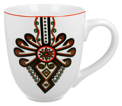 Kubek porcelanowy XXL Parzenica 1000 ml z tradycyjnym góralskim wzorem.