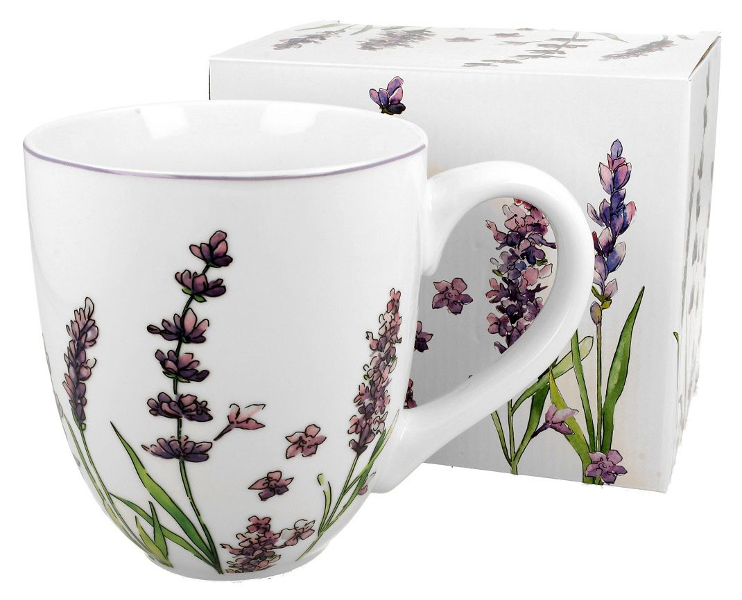 Zestaw: kubek porcelanowy XXL Classic Lavender 1000 ml i dopasowane pudełko prezentowe.