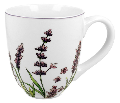 Kubek porcelanowy XXL Classic Lavender 1000 ml z lawendowym wzorem w akwarelowym stylu.