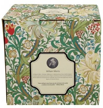 Ozdobne pudełko prezentowe w stylu William Morris z motywem Golden Lilly.