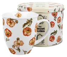 Zestaw Wild Poppies – porcelanowy kubek 400 ml w ozdobnej metalowej puszce.