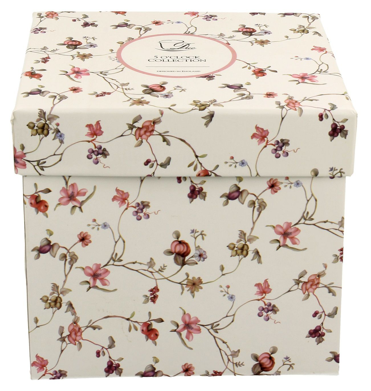 Ozdobne pudełko prezentowe z kwiatowym motywem pasujące do kubka Safa