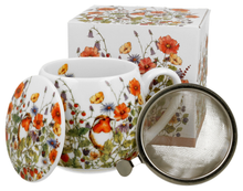 Zestaw kubek porcelanowy Wild Bird 430 ml z zaparzaczem i pudełkiem prezentowym – idealny upominek.