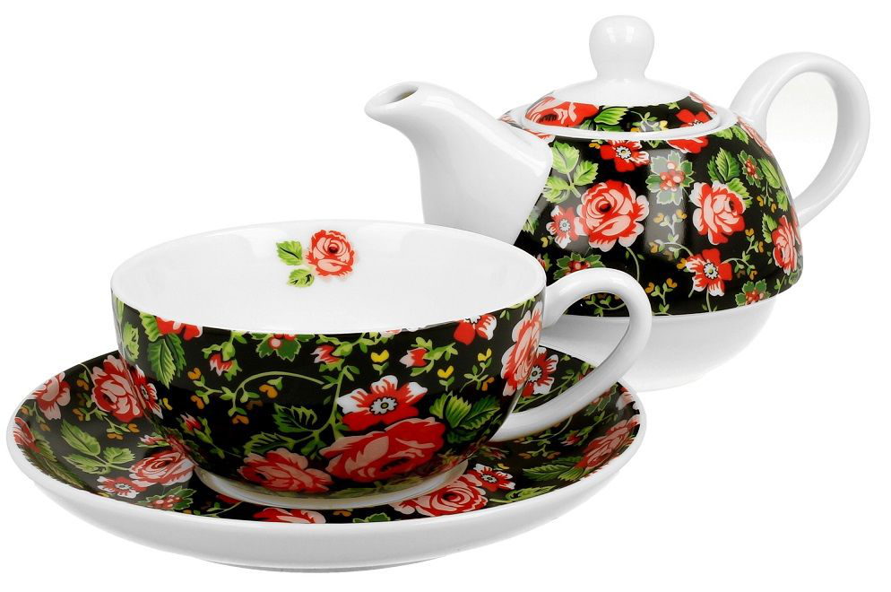 Filiżanka z dzbankiem Krakowski ustawione na spodku.