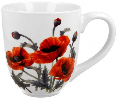 Porcelanowy kubek XXL Classic Poppies 1000 ml z motywem czerwonych maków.