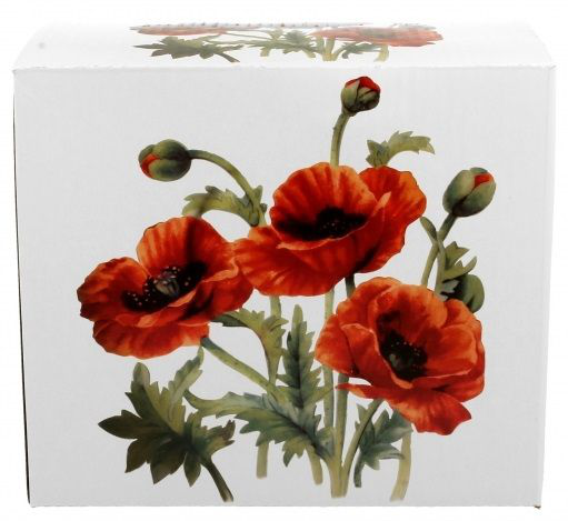 Pudełko z motywem czerwonych maków – opakowanie porcelanowego kubka XXL Classic Poppies.
