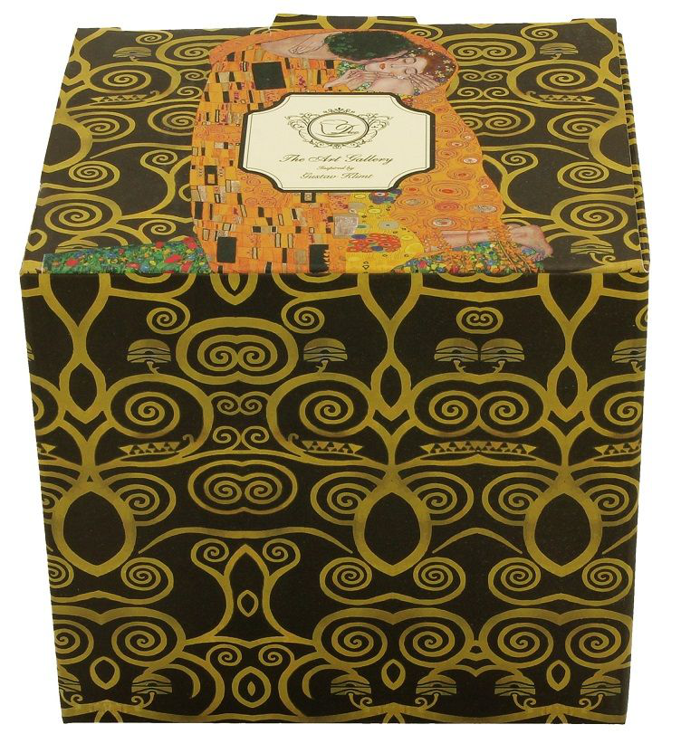 Eleganckie pudełko prezentowe z motywem Klimta The Kiss Brown