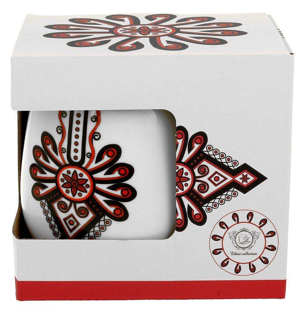 Kubek porcelanowy Parzenica baryłka w ozdobnym pudełku prezentowym.