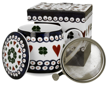 Zestaw kubek baryłka z zaparzaczem, pokrywką i pudełkiem prezentowym w stylu Indigo 3.