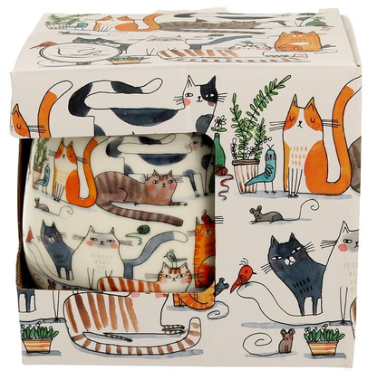 Kubek baryłka Koci Świat Leniwe koty w ozdobnym pudełku