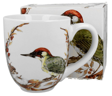 Zestaw kubek porcelanowy XXL Malowany Dzięcioł 1000 ml z pudełkiem prezentowym.