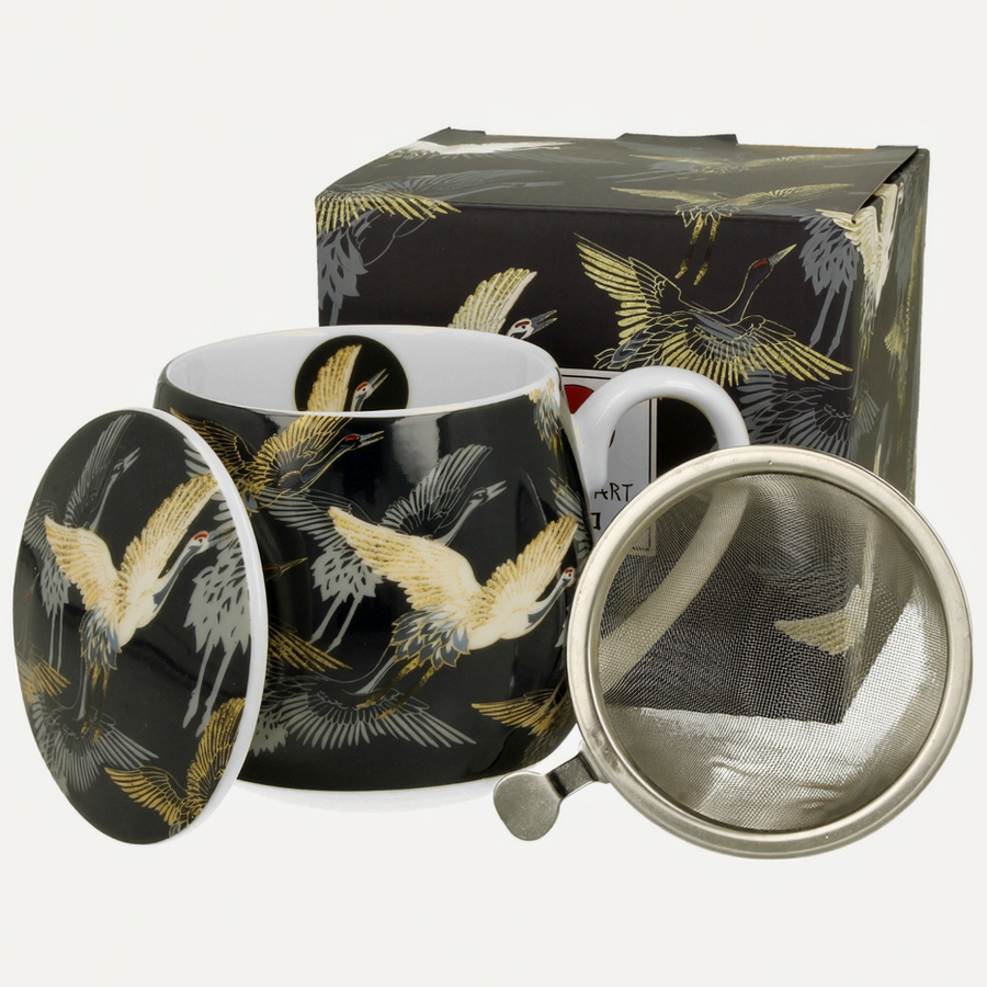 Kubek baryłka z zaparzaczem Żurawie Nocą - 430 ml