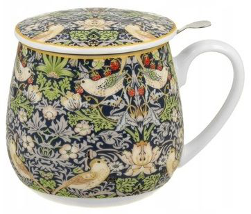 Kubek baryłka Strawberry Thief z zamkniętą pokrywką
