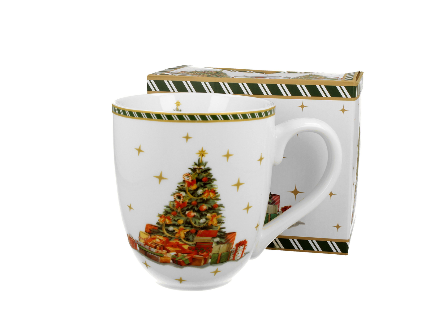 Kubek świąteczny XXL Christmas Tree 1000 ml z choinką i prezentami.