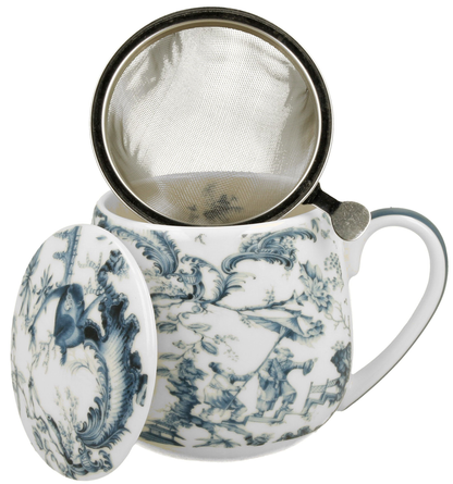 Kubek Orient Blue baryłka z sitkiem do zaparzania herbaty.