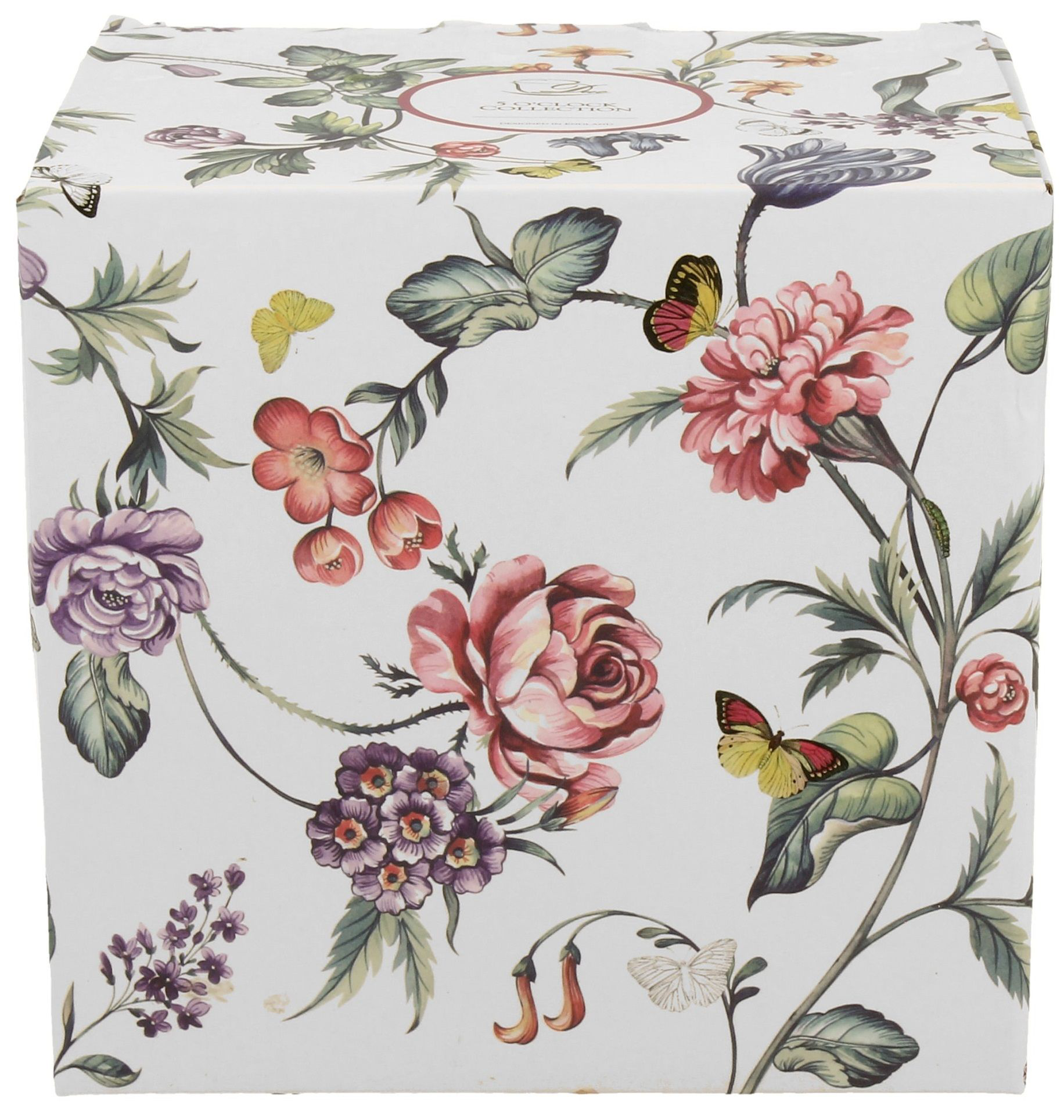 Ozdobne pudełko z kwiatowym motywem do kubka porcelanowego baryłka Milagros.