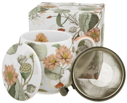 Zestaw kubek Yvonne z zaparzaczem, pokrywką i pudełkiem