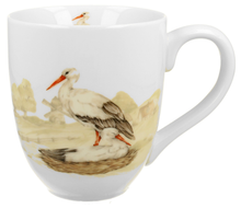 Porcelanowy kubek Bociany XXL 1000 ml – detal dekoracji z bocianami