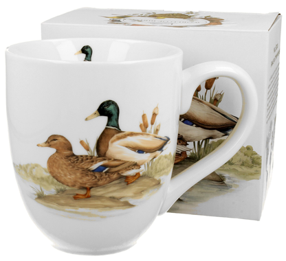 Kubek porcelanowy XXL z kaczkami wraz z dopasowanym ozdobnym pudełkiem.