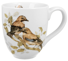 Porcelanowy kubek XXL Sójki Zwyczajne 1000 ml z motywem ptaków.