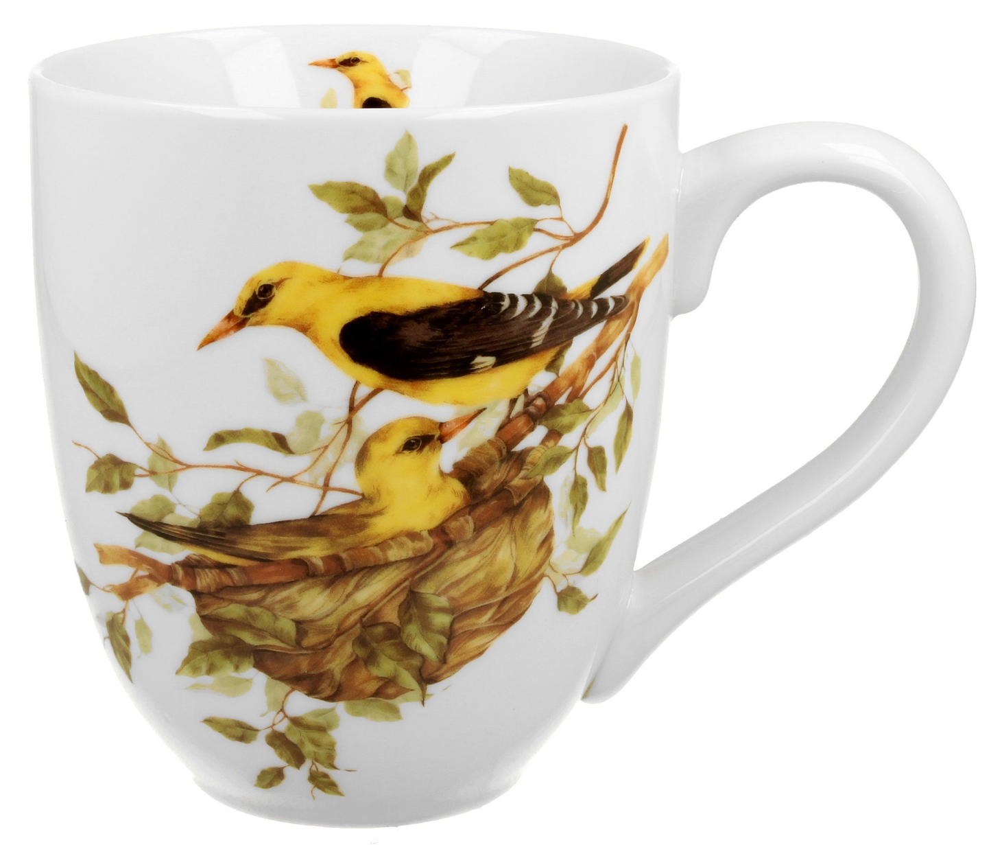 Porcelanowy kubek XXL z motywem wilg zwyczajnych na gałęzi.