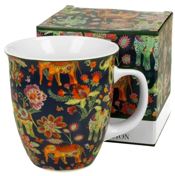 Zestaw kubek porcelanowy Ankur Blue 650 ml z ozdobnym pudełkiem w orientalnym stylu.