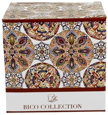 Pudełko ozdobne do kubka porcelanowego Ganika Red 650 ml z orientalnym wzorem.