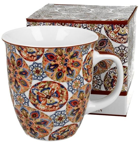 Zestaw kubek porcelanowy Ganika Red 650 ml z pudełkiem prezentowym.