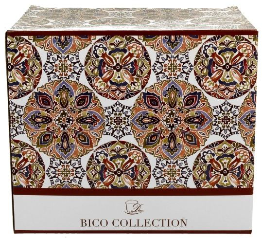 Porcelanowy kubek XXL Ganika Red 1000 ml w ozdobnym pudełku z orientalnym wzorem mozaiki.