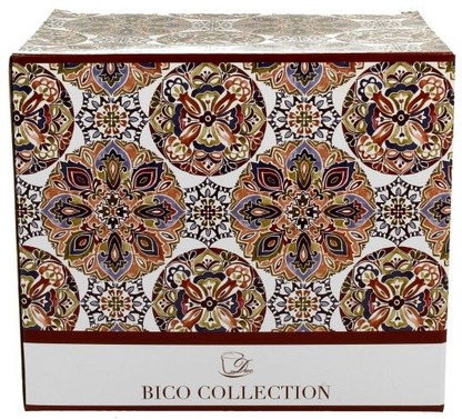 Porcelanowy kubek XXL Ganika Red 1000 ml w ozdobnym pudełku z orientalnym wzorem mozaiki.