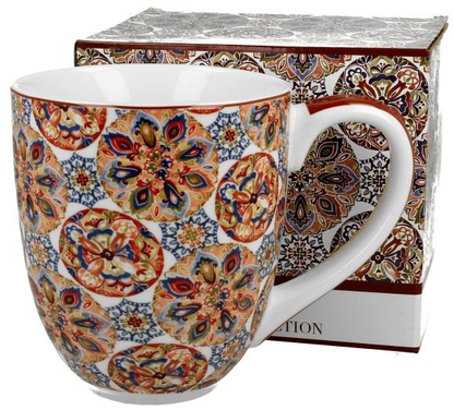 Kubek porcelanowy XXL Ganika Red 1000 ml zaprezentowany z dopasowanym pudełkiem prezentowym.