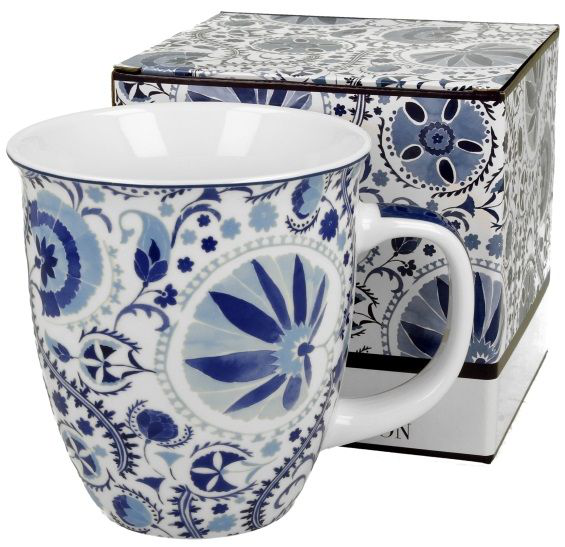 Kubek porcelanowy Naresh Blue 650 ml w ozdobnym pudełku – komplet idealny na prezent.