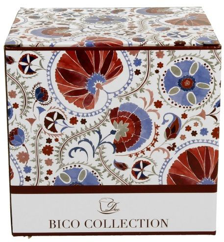 Kubek porcelanowy Naresh Red 650 ml w ozdobnym pudełku – orientalny wzór i elegancja.