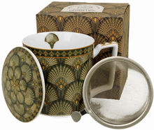 Zestaw kubek porcelanowy Verdigo z zaparzaczem, pokrywką i pudełkiem