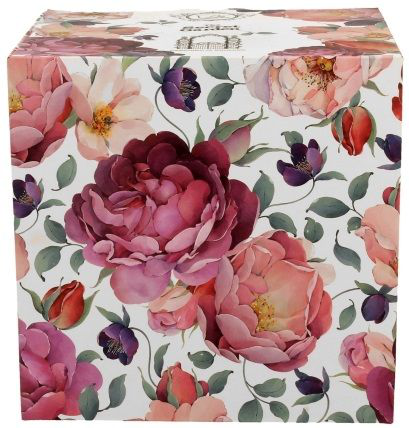 Kubek porcelanowy na stopce Spring Roses White 510 ml w ozdobnym kwiatowym pudełku.